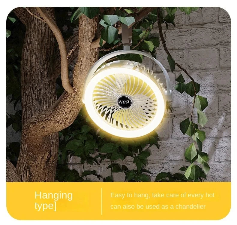 Portable LED Camping Fan - Rechargeable & Cordless