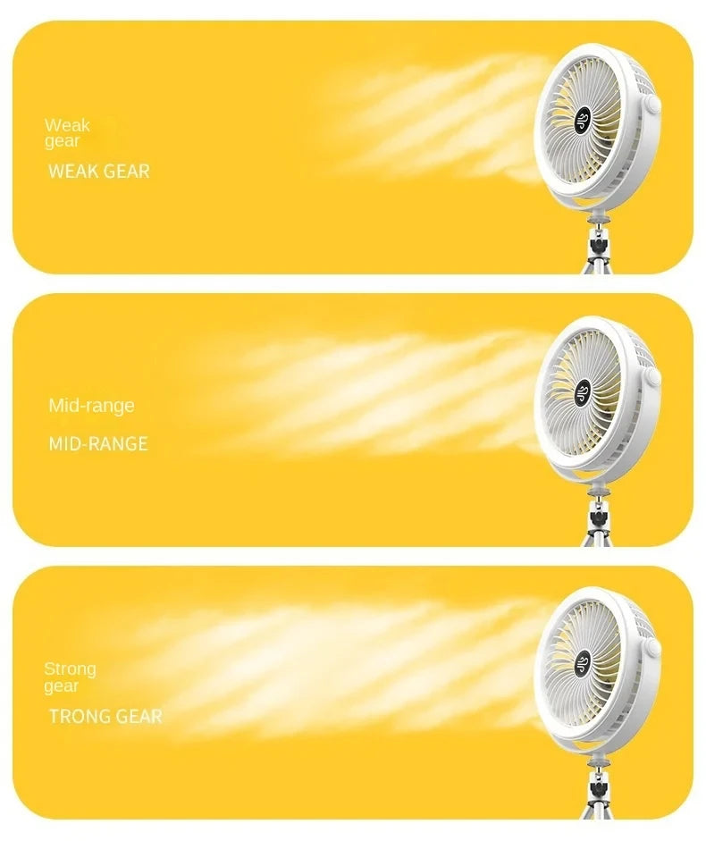 Portable LED Camping Fan - Rechargeable & Cordless
