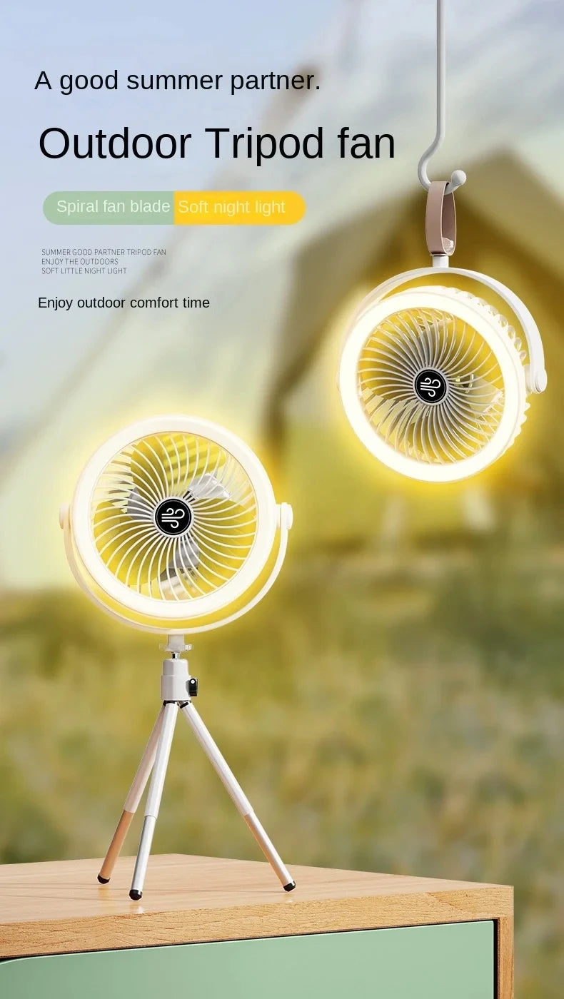 Portable LED Camping Fan - Rechargeable & Cordless