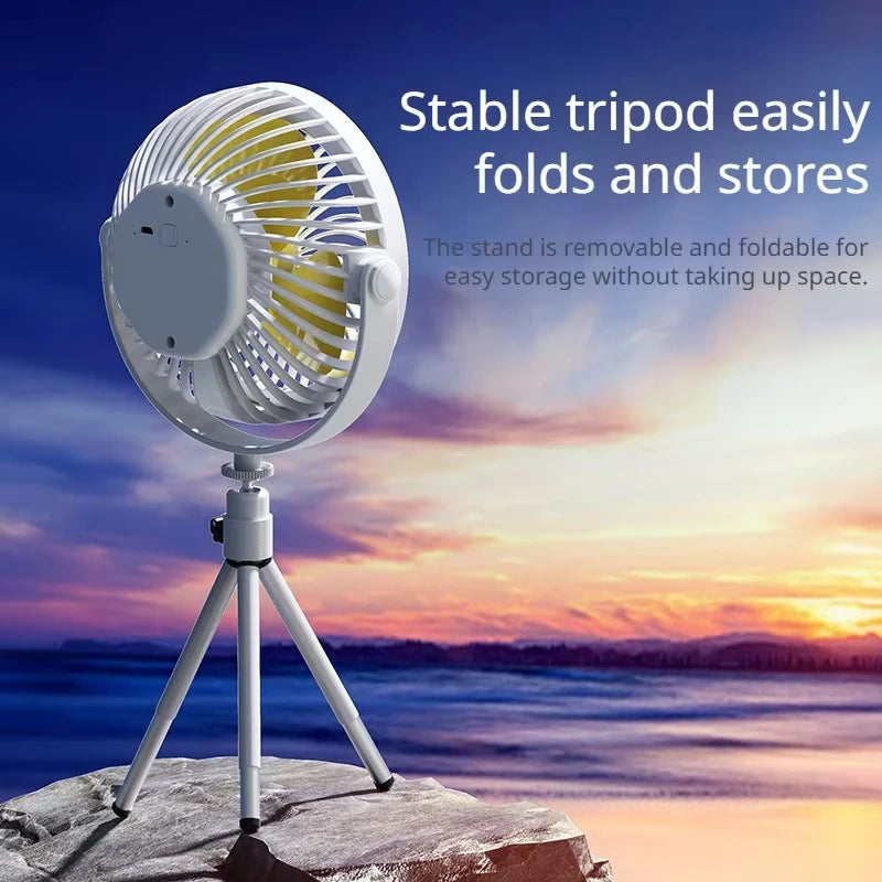 Portable LED Camping Fan - Rechargeable & Cordless