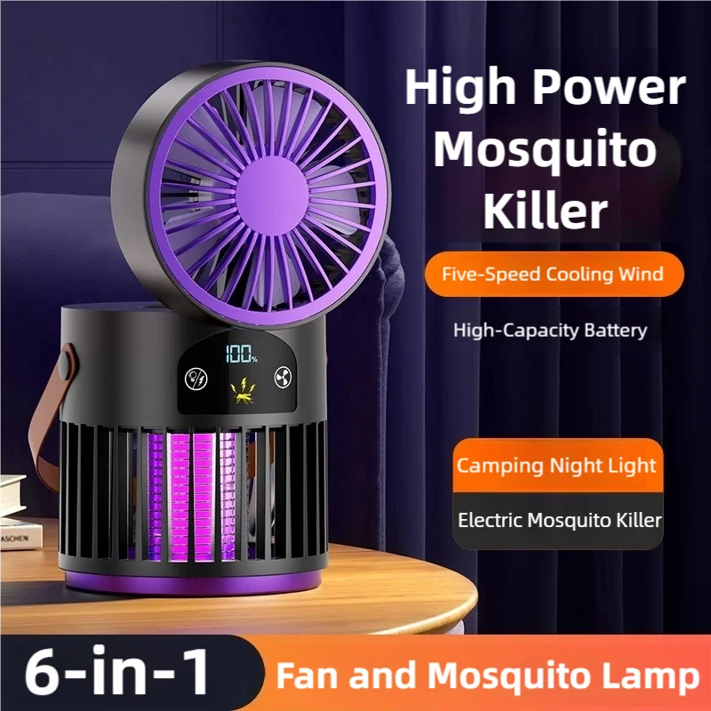 6-in-1 Mosquito Killer Lamp with Fan & Night Light