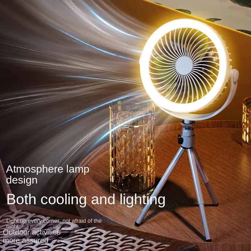 Portable LED Camping Fan - Rechargeable & Cordless