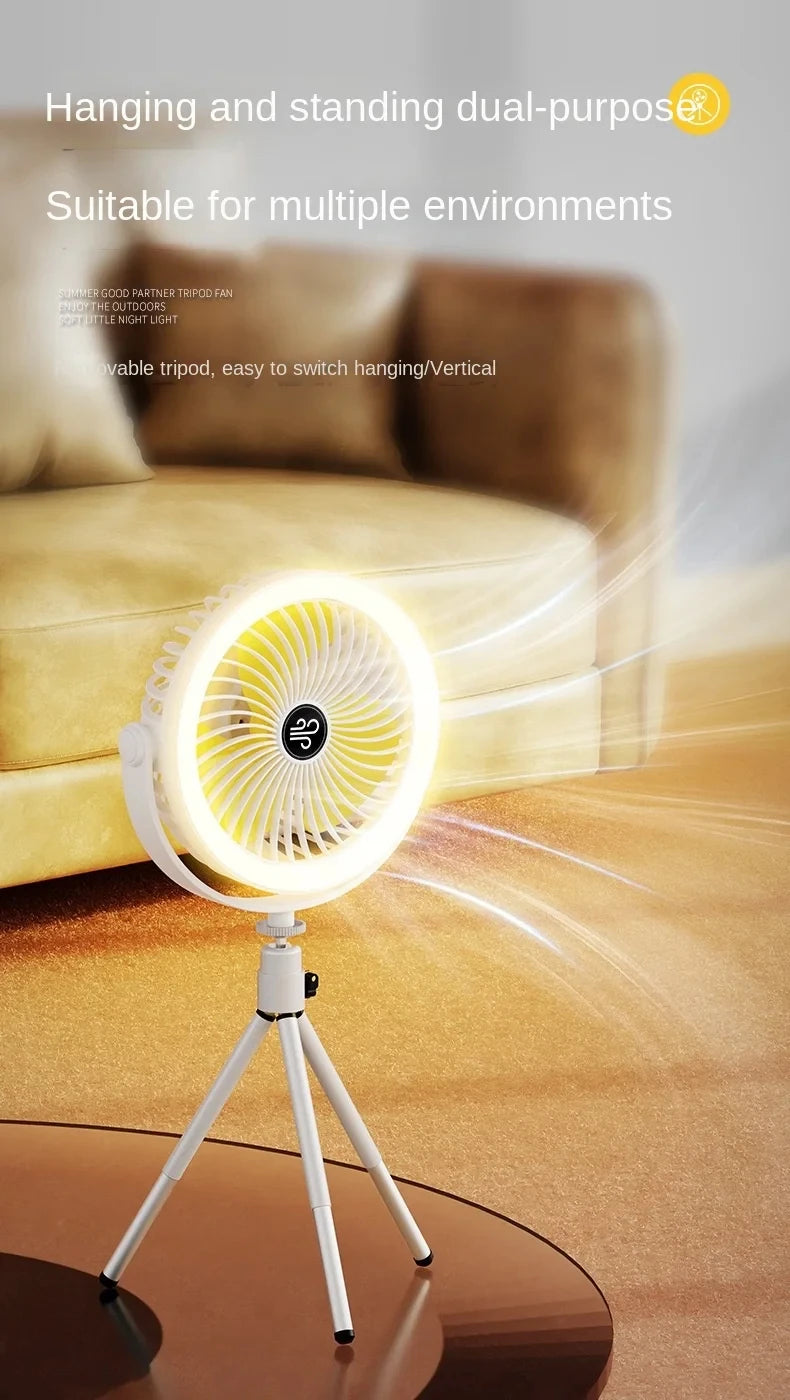 Portable LED Camping Fan - Rechargeable & Cordless