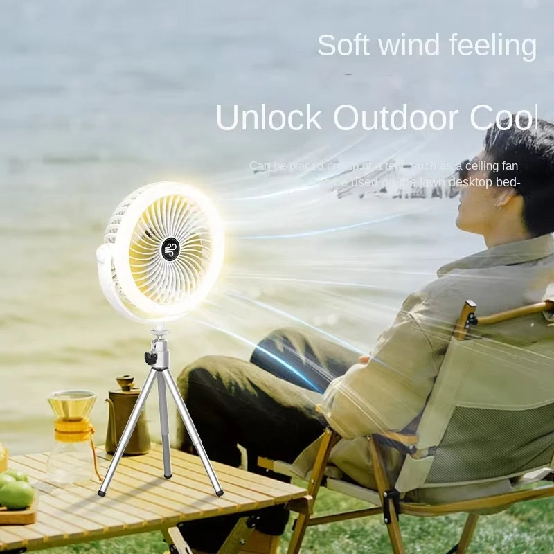 Portable LED Camping Fan - Rechargeable & Cordless