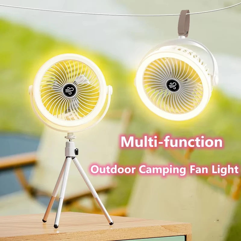 Portable LED Camping Fan - Rechargeable & Cordless