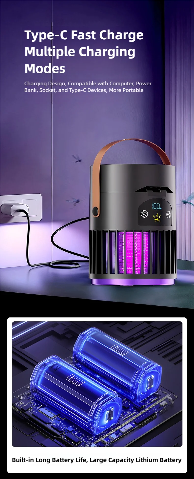 6-in-1 Mosquito Killer Lamp with Fan & Night Light