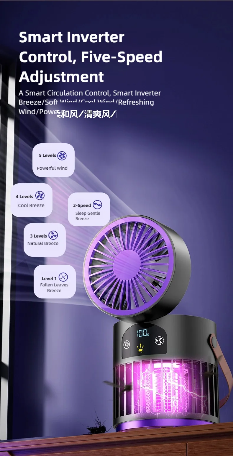 6-in-1 Mosquito Killer Lamp with Fan & Night Light