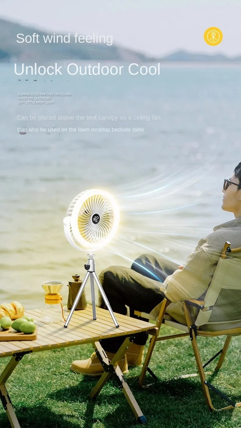 Portable LED Camping Fan - Rechargeable & Cordless