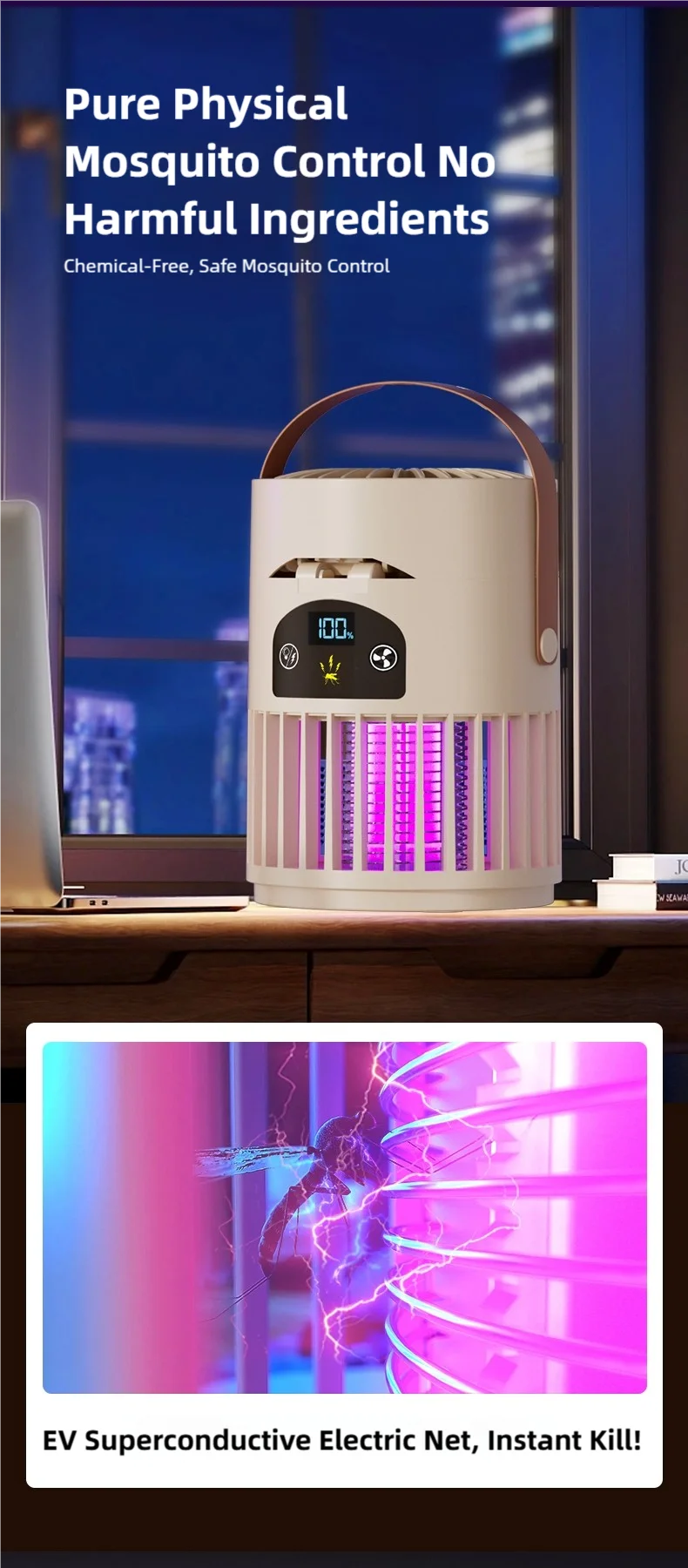 6-in-1 Mosquito Killer Lamp with Fan & Night Light