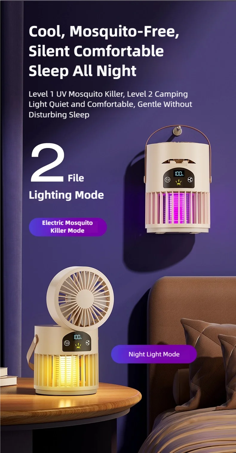 6-in-1 Mosquito Killer Lamp with Fan & Night Light
