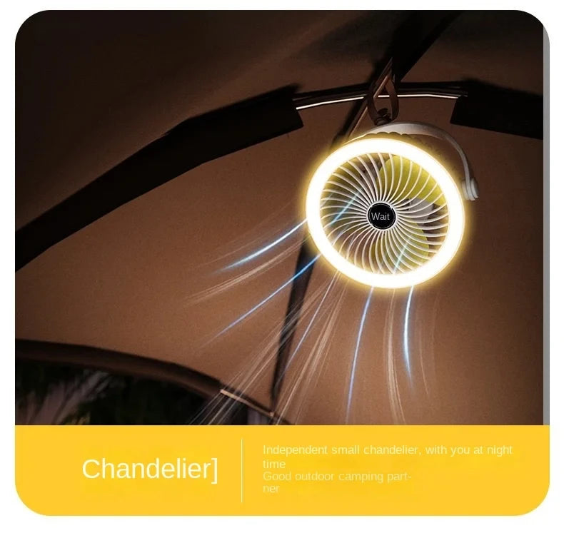 Portable LED Camping Fan - Rechargeable & Cordless