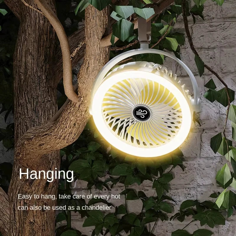 Portable LED Camping Fan - Rechargeable & Cordless